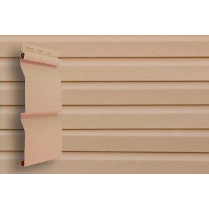 Виниловый сайдинг двухслойный Grand Line Корабельная доска Слим Персиковый 3.00