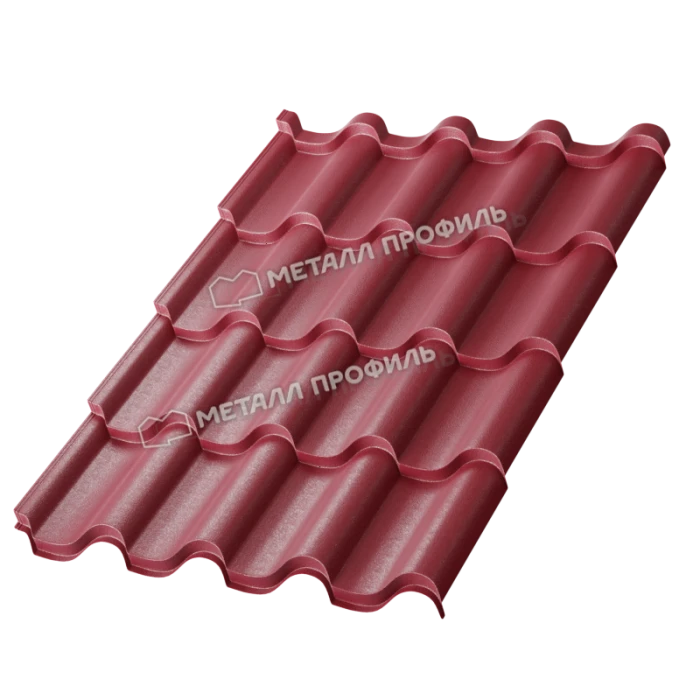 Металлочерепица Металл-Профиль Монтерроса-M 0,45 VikingMP® RAL 3005 Красное вино